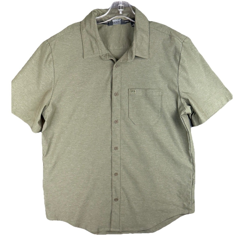 Kuiu Men's Size XXL Green Short Sleeve Button Down Shirt Performance Gorpcore